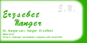 erzsebet manger business card